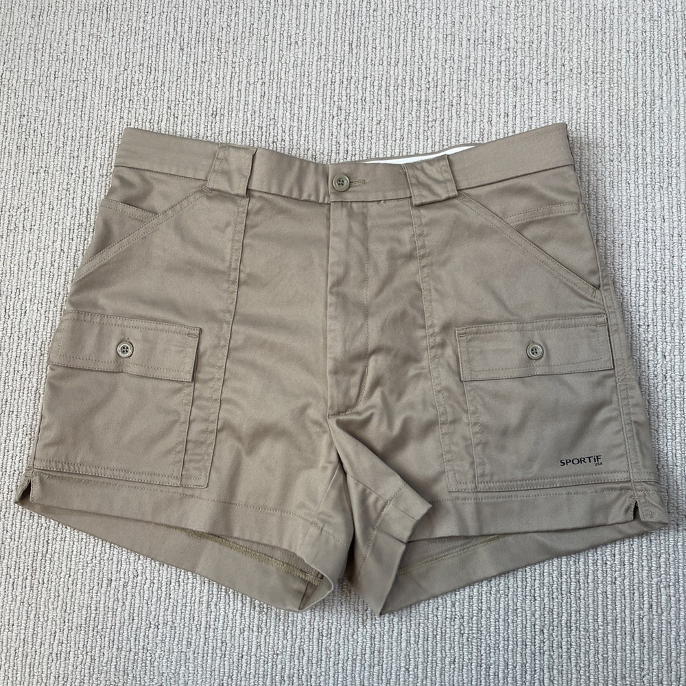 Sportif USA Men's 36 Cargo Shorts Khaki Tan Tropical Stretch